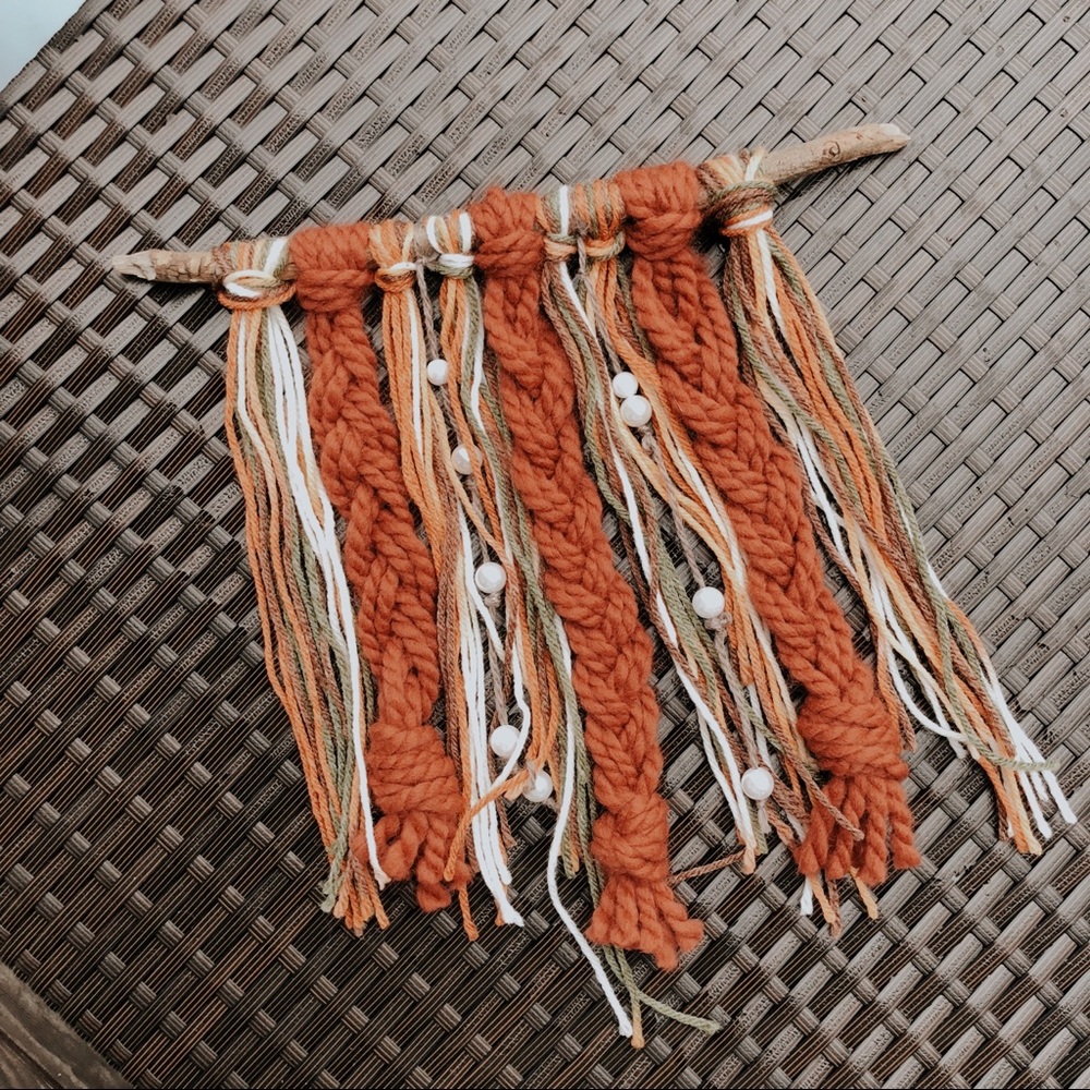 Handmade Repurposed Macrame Yarn Wall Art - Picture 1 of 3